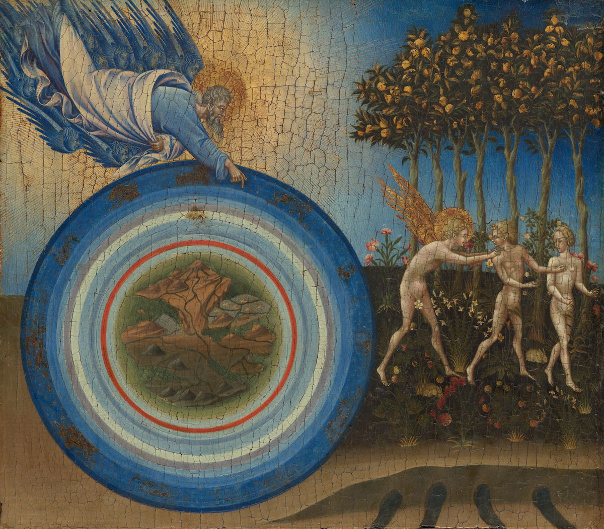 The Creation of the World and the Expulsion from Paradise, Giovanni di Paolo, 1445. Metropolitan Museum of Art. Public Domain.