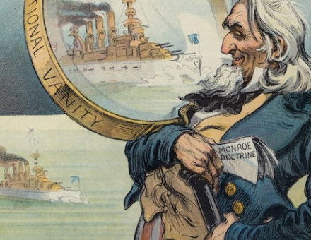 ‘Magnified security’, cover illustration for Puck, by Udo J. Keppler, 6 May 1908.