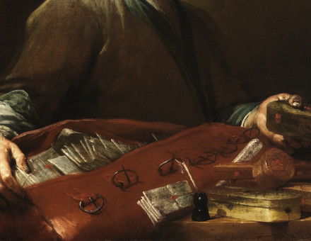 Der Briefträger, Giuseppe Maria Crespi, 1725-30. Staatliche Kunsthalle, Karlsruhe. Public Domain.