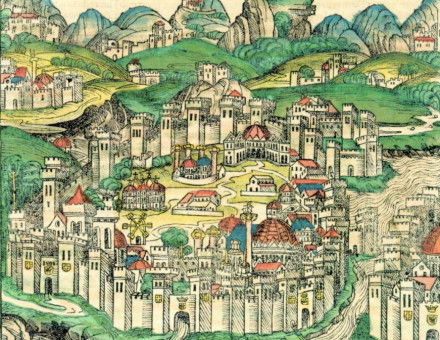 Page depicting Constantinople in the Nuremberg Chronicle published in 1493