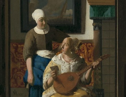 The love letter, by Johannes Vermeer, c.1669-70. Rijksmuseum. Public Domain.