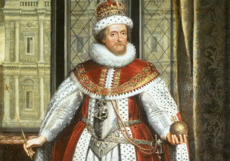  James I in his coronation robes, by Paul Somer, c.1620. Royal Collection/Bridgeman Images.