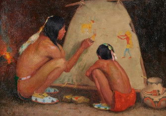 Indian Painter, by Eanger Irving Couse, late 19th or early 20th century. Minneapolis Institute of Art. Public Domain.