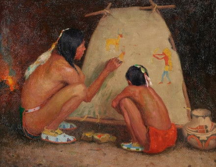 Indian Painter, by Eanger Irving Couse, late 19th or early 20th century. Minneapolis Institute of Art. Public Domain.