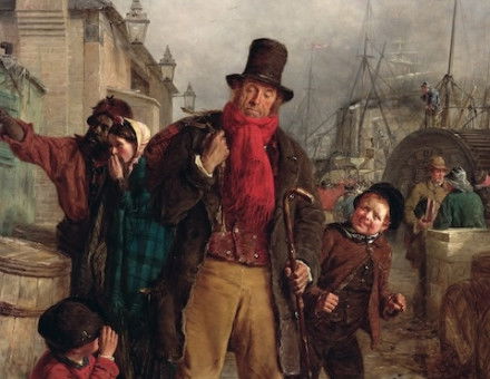 An Irish Emigrant Landing at Liverpool, by Erskine Nicol, 1871. National Galleries of Scotland/Bridgeman Images.