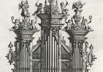 The Ehemann organ in the Holy Trinity Church, Ulm, 1643. Kartensammlung Moll. Public Domain.