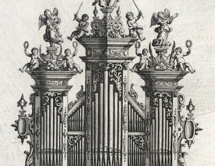 The Ehemann organ in the Holy Trinity Church, Ulm, 1643. Kartensammlung Moll. Public Domain.
