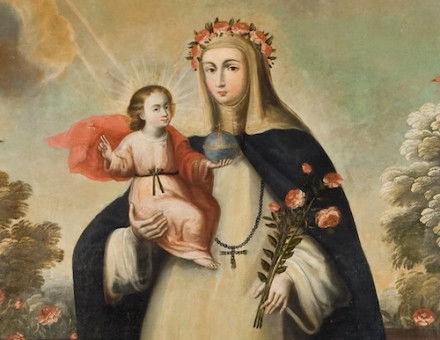 St Rose of Lima, anonymous painting from the Cusco School, c.1690. Lima Art Museum. Public Domain.