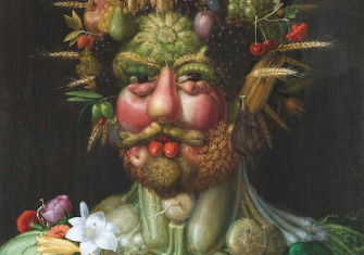 Portrait of Rudolf II as Vertumnus, by Guiseppe Arcimboldo, 1591. Statens Histoiska Museer, Sweden. Public Domain.