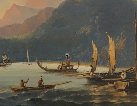 A view of Matavie Bay in the island of Tahiti, by William Hodges, 1776. Yale Center for British Art, Paul Mellon Collection. Public Domain.